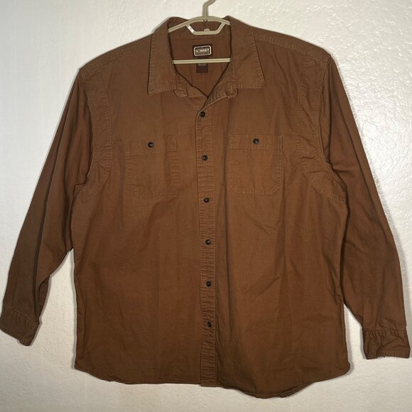 C.E. Schmidt Workwear Mens Brown Long-Sleeve Workwear Shirt 3XL Cotton Durable - Picture 4 of 15